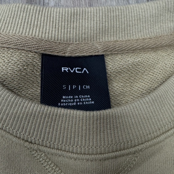 Men’s NWT RVCA Stitched Pullover Sweatshirt In Tan Size Small MSRP $70 - Picture 5 of 7